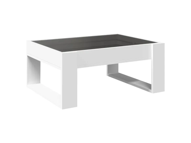 Table basse avec LED infini blanc 70x53x30 cm