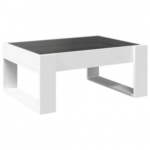 Table basse avec LED infini blanc 70x53x30 cm