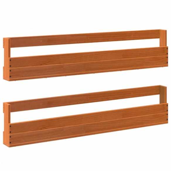 Étagères à chaussures murales 2 pcs cire marron 110x8,5x23,5 cm