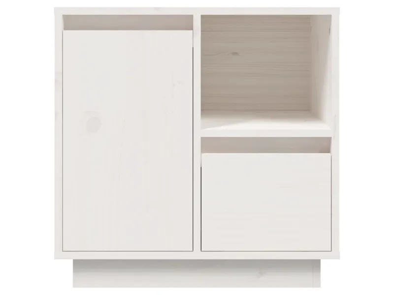 Table de chevet Blanc 50x34x50 cm Bois de pin massif