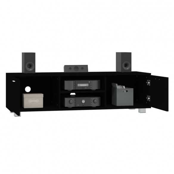Meuble TV Noir 140x40,5x35 cm Bois d'ingénierie