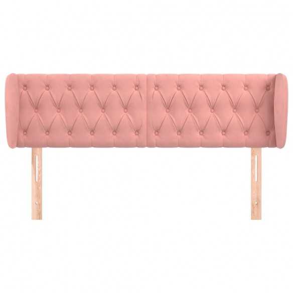 Tête de lit avec oreilles Rose 147x23x78/88 cm Velours