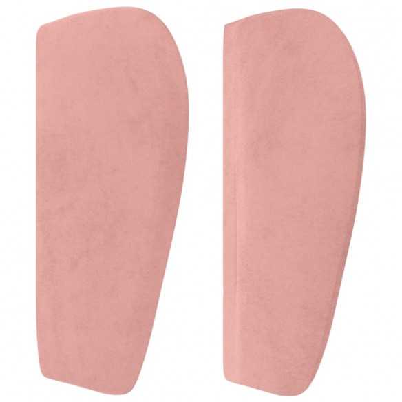 Tête de lit avec oreilles Rose 147x23x78/88 cm Velours