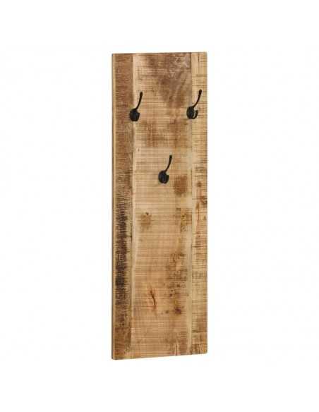 Porte-manteau mural 2 pcs Bois de manguier massif 36x110x3 cm