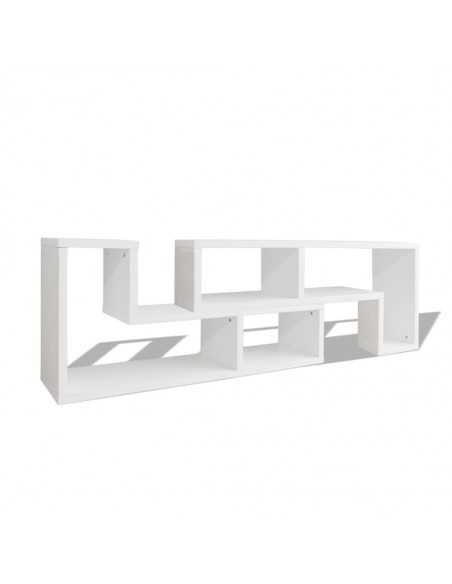 Meuble TV double en forme de L Blanc
