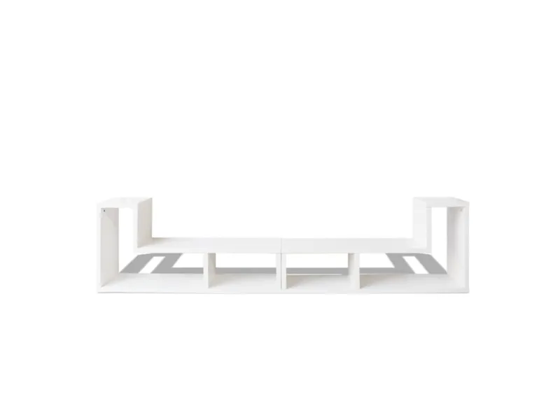 Meuble TV double en forme de L Blanc