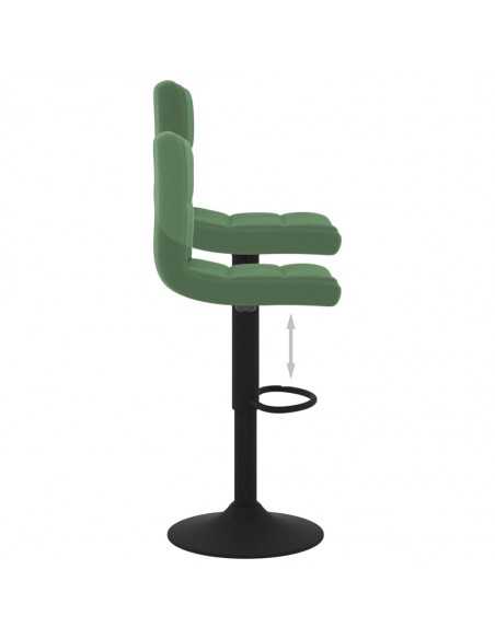 Tabourets de bar lot de 2 vert foncé velours