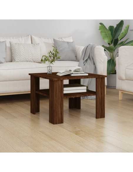 Table basse Chêne marron 60x60x42 cm Bois d'ingénierie