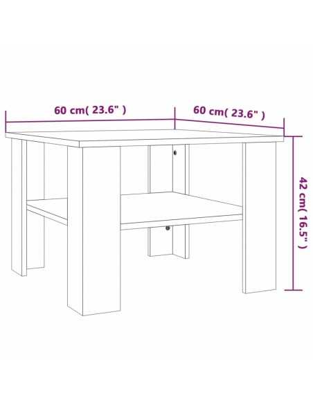Table basse Chêne marron 60x60x42 cm Bois d'ingénierie