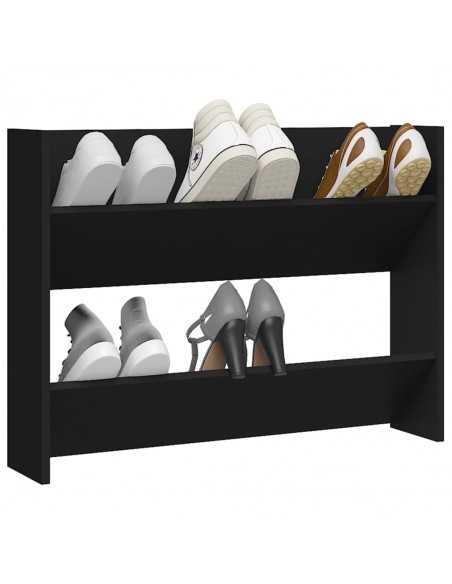 Armoire à chaussures murale Noir 80x18x60 cm Aggloméré