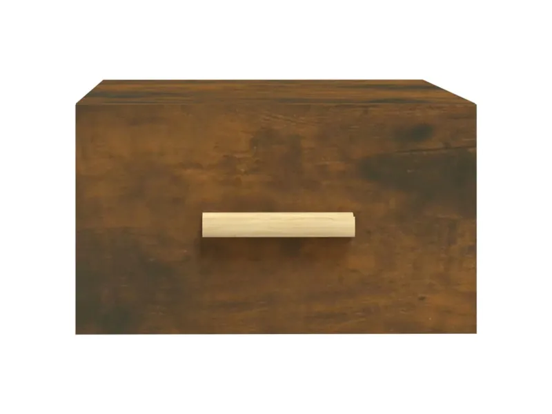 Table de chevet murale chêne fumé 35x35x20 cm