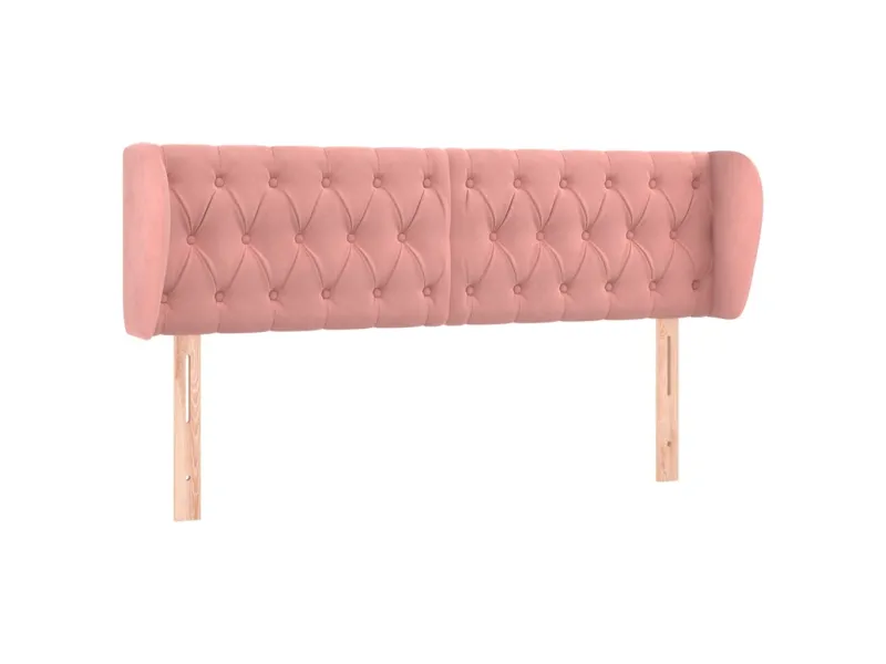 Tête de lit avec oreilles Rose 163x23x78/88 cm Velours