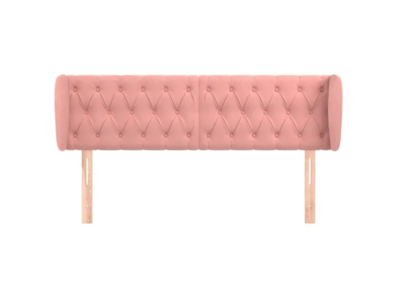 Tête de lit avec oreilles Rose 163x23x78/88 cm Velours