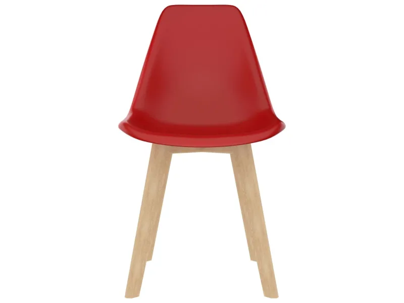 Chaises à manger lot de 2 rouge plastique