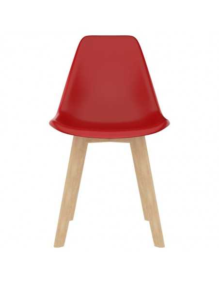 Chaises à manger lot de 2 rouge plastique
