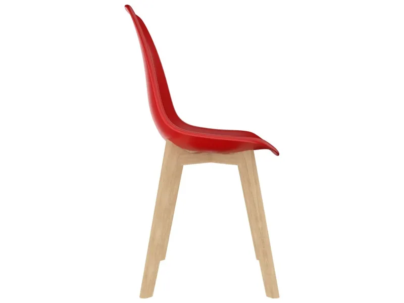 Chaises à manger lot de 2 rouge plastique