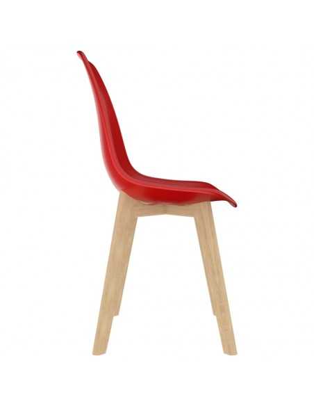 Chaises à manger lot de 2 rouge plastique