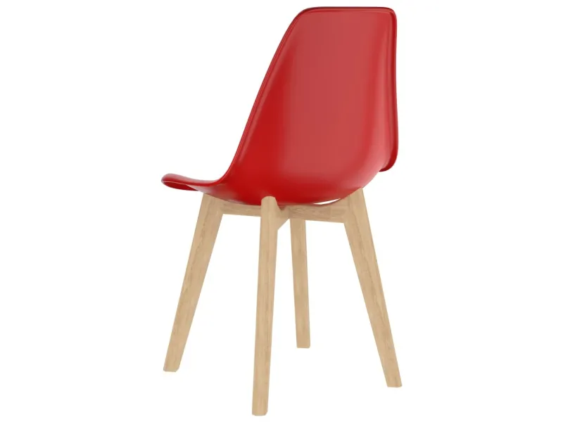 Chaises à manger lot de 2 rouge plastique