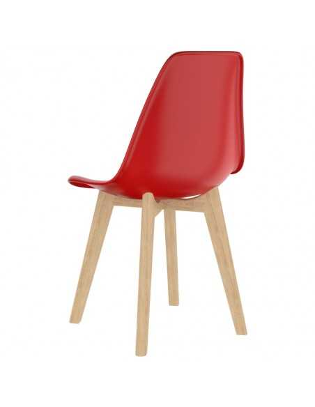 Chaises à manger lot de 2 rouge plastique