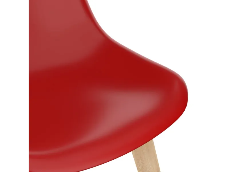 Chaises à manger lot de 2 rouge plastique