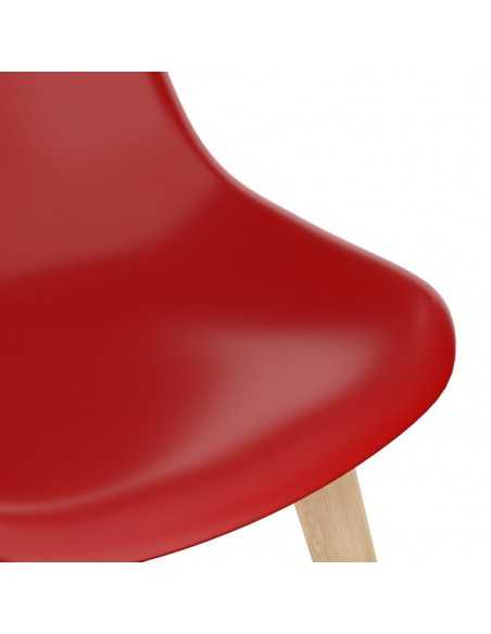 Chaises à manger lot de 2 rouge plastique