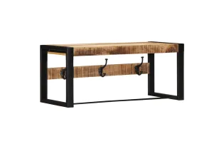 Porte-manteau 80x35x35 cm bois de manguier massif brut