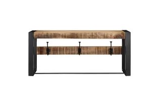 Porte-manteau 80x35x35 cm bois de manguier massif brut 2