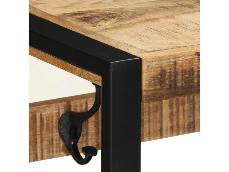 Porte-manteau 80x35x35 cm bois de manguier massif brut