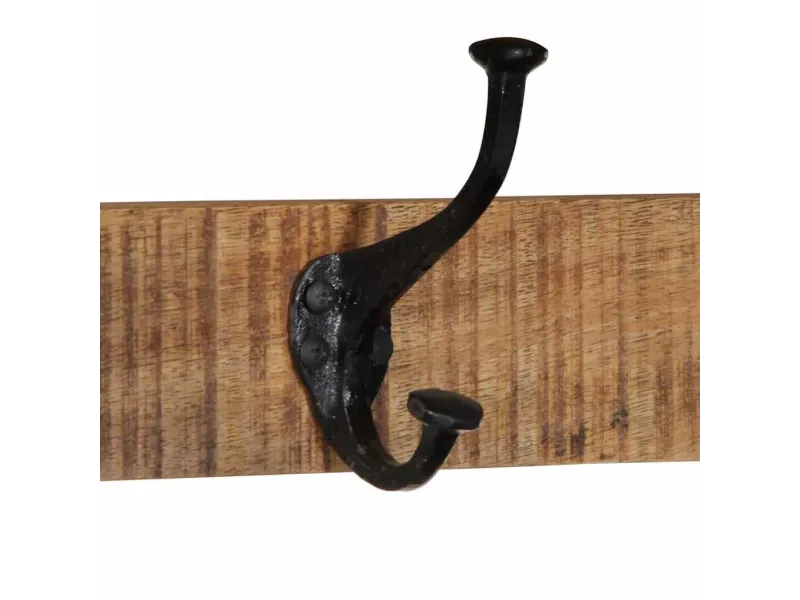 Porte-manteau 80x35x35 cm bois de manguier massif brut