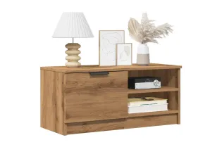Meuble TV chêne artisanal 80x35x36,5 cm bois d'ingénierie