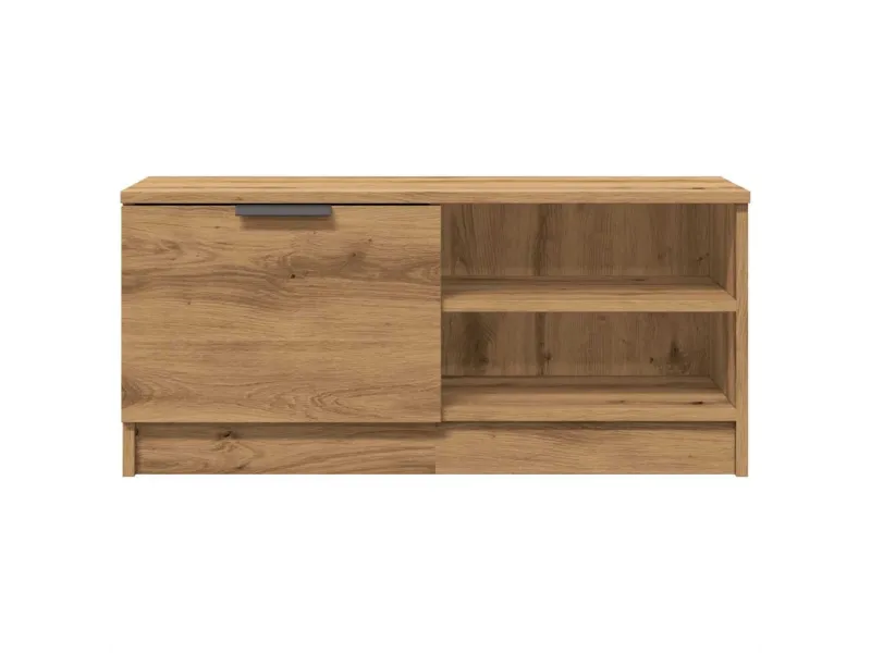 Meuble TV chêne artisanal 80x35x36,5 cm bois d'ingénierie