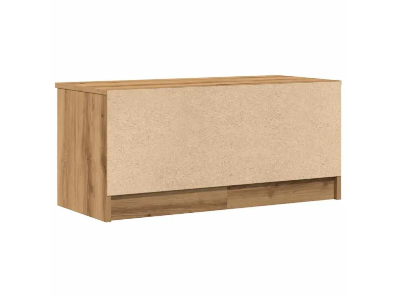 Meuble TV chêne artisanal 80x35x36,5 cm bois d'ingénierie