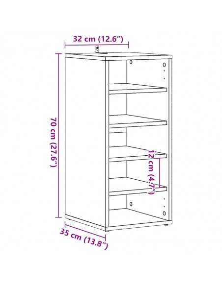 Armoire à chaussures vieux bois 32x35x70 cm bois d'ingénierie