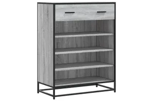 Meuble à chaussures sonoma gris bois d'ingénierie et métal 2