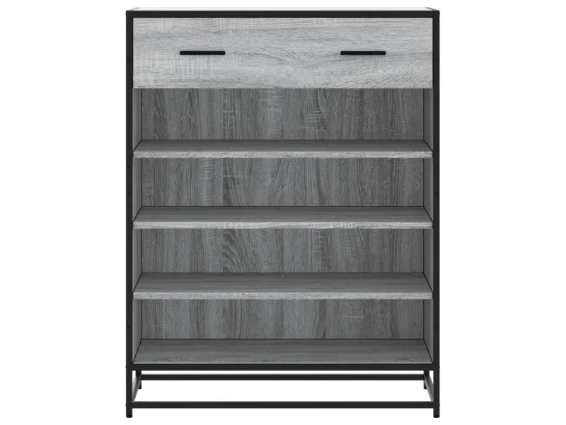 Meuble à chaussures sonoma gris bois d'ingénierie et métal