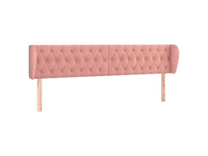 Tête de lit avec oreilles Rose 183x23x78/88 cm Velours