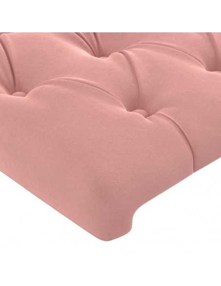 Tête de lit avec oreilles Rose 183x23x78/88 cm Velours