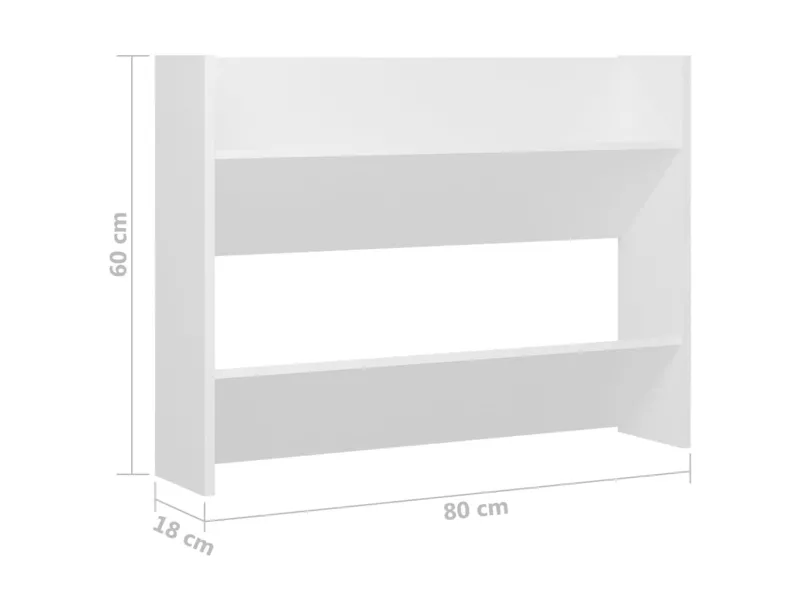 Armoire à chaussures murale Blanc 80x18x60 cm Aggloméré