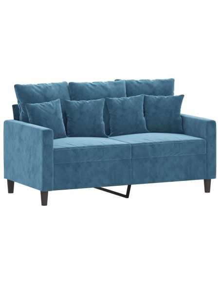 Ensemble de canapés 3 pcs avec coussins Bleu Velours
