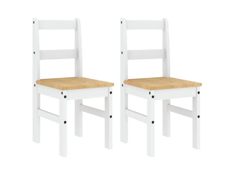 Chaises à manger lot de 2 Panama blanc bois massif de pin