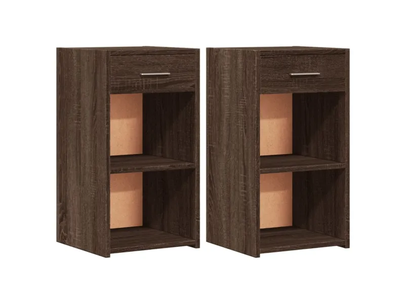 Tables de chevet 2pcs chêne marron 35x34x65cm bois d'ingénierie