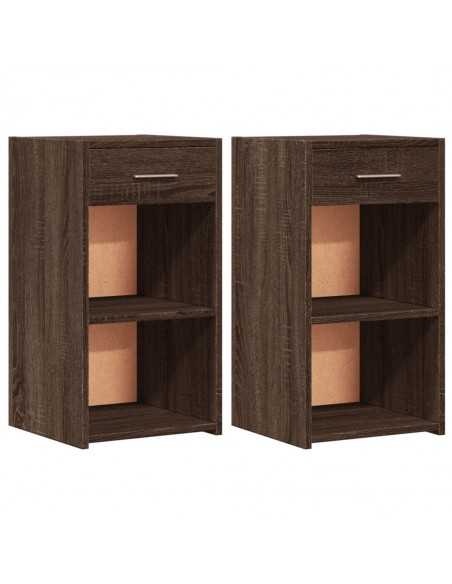 Tables de chevet 2pcs chêne marron 35x34x65cm bois d'ingénierie
