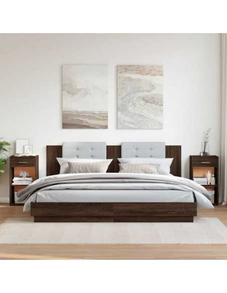 Tables de chevet 2pcs chêne marron 35x34x65cm bois d'ingénierie