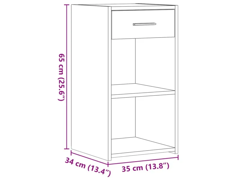 Tables de chevet 2pcs chêne marron 35x34x65cm bois d'ingénierie