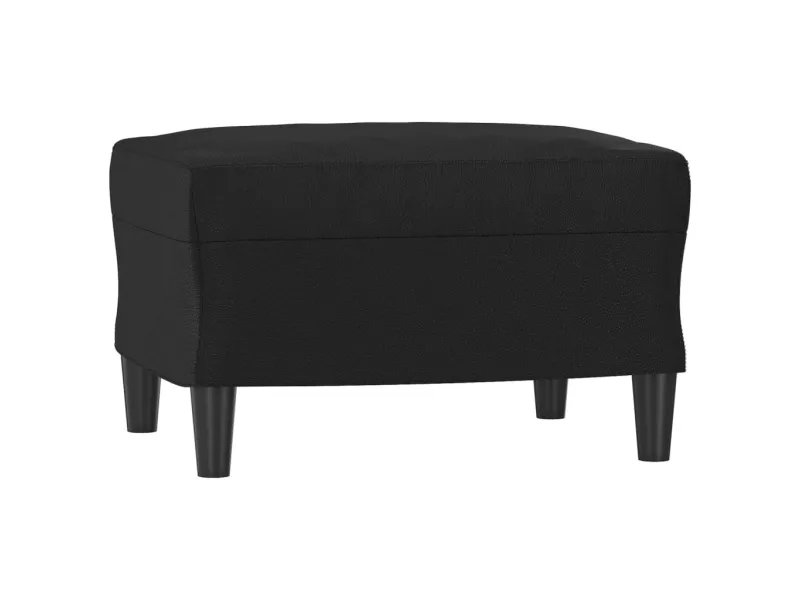 Fauteuil avec repose-pied Noir 60 cm Similicuir