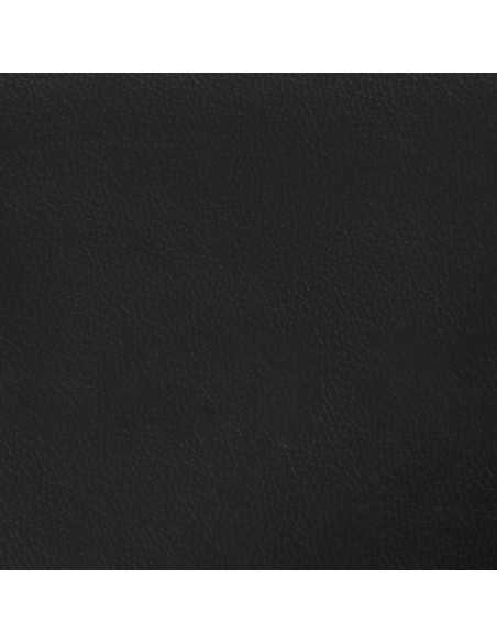 Fauteuil avec repose-pied Noir 60 cm Similicuir