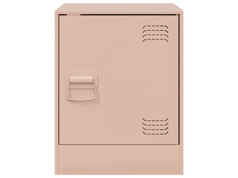 Table de chevet rose 34,5x39x44 cm acier