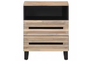 Table de chevet 50x34x62 cm bois de manguier massif brut 2