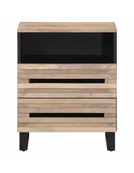 Table de chevet 50x34x62 cm bois de manguier massif brut