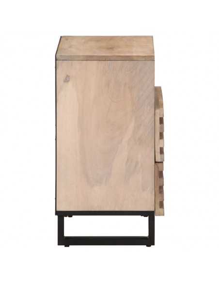 Table de chevet 50x34x62 cm bois de manguier massif brut